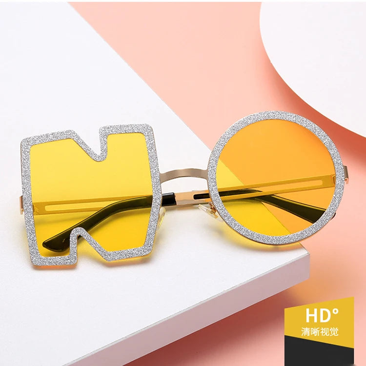 New Arrival Hot Selling Novelty Letter NO Party Shades Womens Designer Women's Glitter Shades 2025 Sunglasses Women
