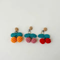 INS Style Handmade Woven Cherry Charm Car Seat Accessories for Baby Stroller and Car Key Decoration
