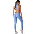 Women's Solid Color High-intensity Bodytight Sports Beauty Back Long One-piece Yoga Jumpsuit Running Fitness Jumpsuit