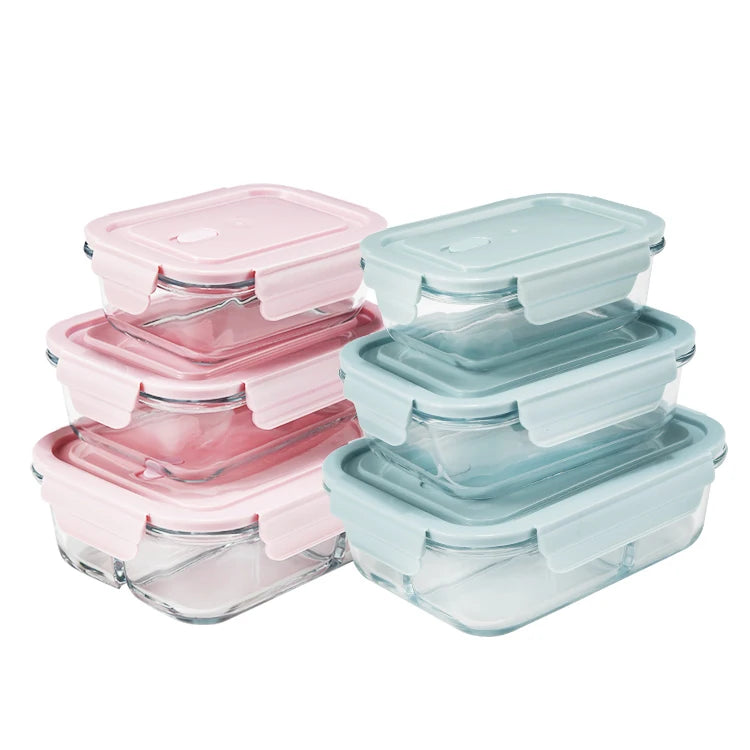 Aohea Bpa Free Korean Glass Lunch Box Unique Lunch Box Borosilicate Glass Lunch Box With Stretch Lid