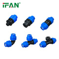 IFAN 110mm Blue HDPE Compression Tube Fittings Threaded PE Pipe Connectors Socket Plumbing Plastic Tube HDPE Fittings