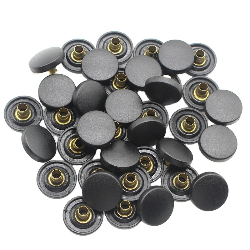 Custom Nylon Capped Rubber Snap Button Metal Round Button Fastener for Garment