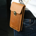 Genuine Leather Belt Bag Crazy Horse Outdoor Sports Daily Travel Portable Water Proof Pouch Mobile Phone Waist Bag for Men
