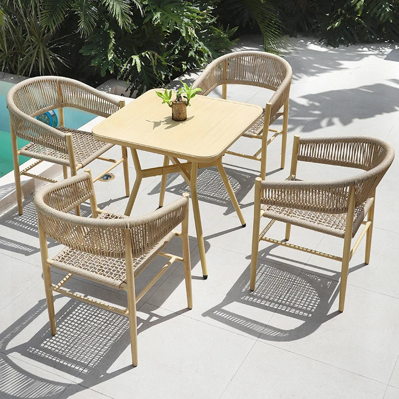 Elegant Pastoral Outdoor Metal Chair Turdy Restaurant Bedroom/Villa Furniture Easy to Clean Dining Tables Chairs for Bathroom