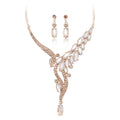 ZC009 Hot Selling Fashion Teardrop Crystal Jewelry Set Women Luxurious Necklace Earrings Set