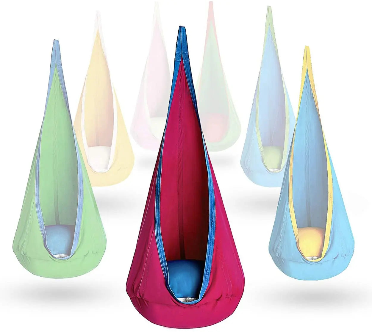For WOQI Design Kangaroo Round Hanging Kids Swing Hammock Pod Chair Small Portable Cotton Canvas for Children