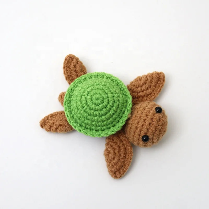 Mini Knitted Turtle Positive Turtle Crochet Cute Animals Emotional Support Crochet Turtle for Motivational Gift Party Decoration