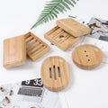 Modern Bamboo Material Soap Dish Holder Round Rectangular Square Case for Home or Hotel Stylish Bathroom Item