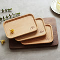 Natural Wood Serving Tray Rectangular Wooden Platters Cheese Charcuterie Board Dinner Plates Snack Coffee Tea Food Wooden Tray