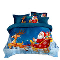 Wholesale Santa Claus Modern Cartoon Comforter 200TC Polyester Folded Stitching Christmas Cute Bedding Set