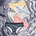 Ladymate ODM/OEM Conjunto De Calcinha Com 5 Pecas De Renda Bragas De Cintura Brief 5 Pack Contrast Lace Panty Women's Underwear