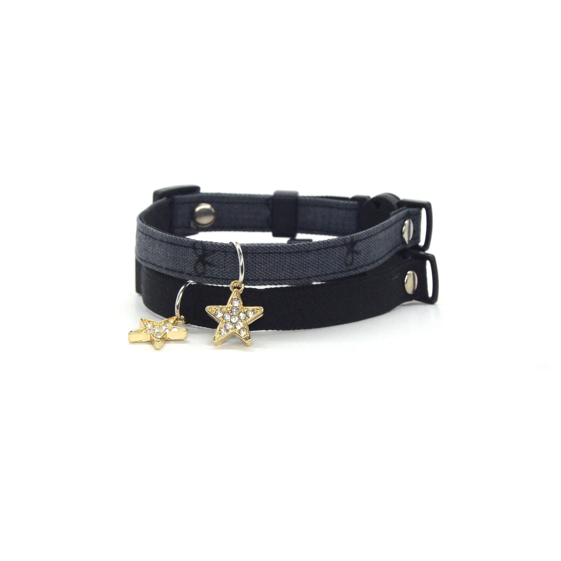 Luxury Anti-Choke Pet Collar for Small Dogs Cats Solid Animal Pattern Ribbon Decorations Training Made Polyester Star Pendant