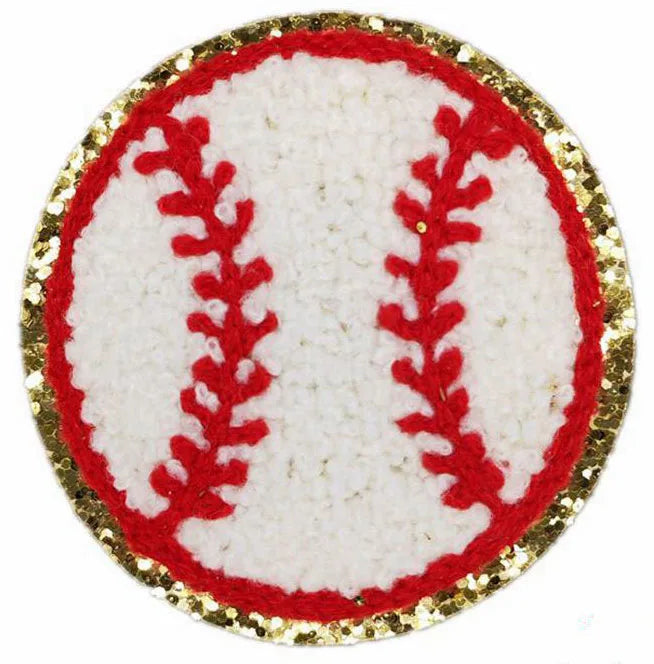 Cute Basketball Softball Chenille Patches Custom Embroidered Iron-on Sequin Patch for Clothes Hats Wholesale Products Felt
