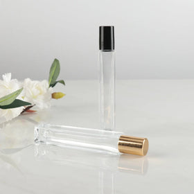 Wholesale Empty 3ml 10ml 15ml Essential Oil Perfume Frosted Clear Amber Blue Glass Roll on Bottle With Metal Roller Ball