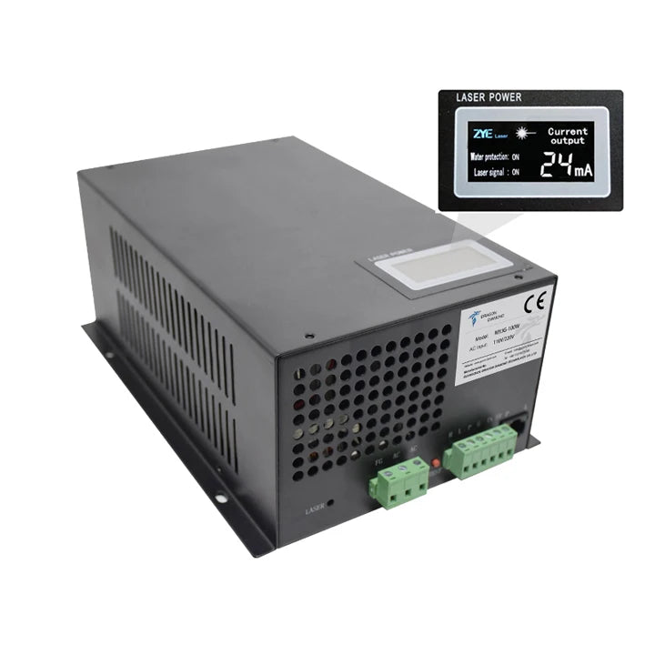 MYJG 60W 80W 100W 150W Laser Power Supply With LCD Display for Co2 Laser Tube Can Connected External LCD Display Current Meter