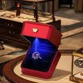 LED Lighting Burgundy Jewelry Box Luxury Pu Velvet Custom Jewelry Packaging with Logo