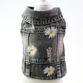 Small Daisy Pet Black Hole Jean  Clothes Dog Denim Jacket
