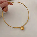 Zhongzhe Heart Link Chain Collar Pendant Necklace Women's Stainless Steel Gold Plated Trendy Engagement Necklace