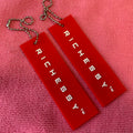 Bright Red Garment PVC Rubber Hangtag Label Wth 4mm Holereusable Waterproof 3D Raised Rubber Plastic Swing Tag