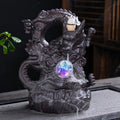 Backflow Incense Burner Ceramic Electric LED Lights Dragon Shaped Aromatherapy Ornament Home Decor