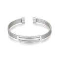 KALEN Unisex Mature Gold/Silver/Black Stainless Steel Thread Cuff Open Bangle Bracelet