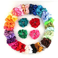 Korea Designs Latest Women Satin Silk Solid Elastic Multi Color Hair Bands Hair Scrunchie