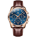 OLEVS 2888 Low Moq Oem Custom logo Genuine Leather Strap Men Wrist Watch Digital Sport Watch Quartz Watches for Men