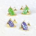 Factory Sales S925 Sterling Silver Earrings New Cute Fish Shape Gold Plated Animal Stud Custom Natural Shell Jewelry for Girls