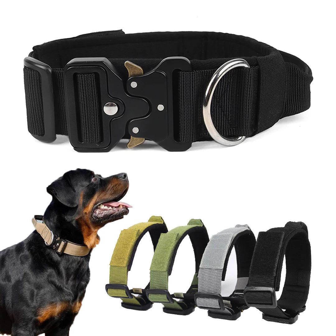 Hot Sale on  Tactical Dog Collar and Leash Set Metal Buckle Durable Dog Collar Tactical Collars for Medium Large Dogs