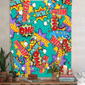 Cartoon 3D Graffiti Tapestry Wall Hanging for Kids Bedspread Dorm Cover Beach Towel