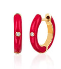 Factory Sale S925 Sterling Silver Color Enamel Coating Zircon Hoop Earrings for Women