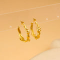 Minimalist Irregular Metal C-shaped Earrings 18k Gold Plated Stainless Steel Hoop Earrings Women
