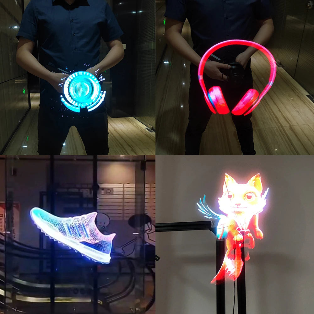 COEUS Super High 720 LED 3D Display Hologram Fan New 4K Indoor/Outdoor Portable LED Beamer Luminous Advertising Equipment