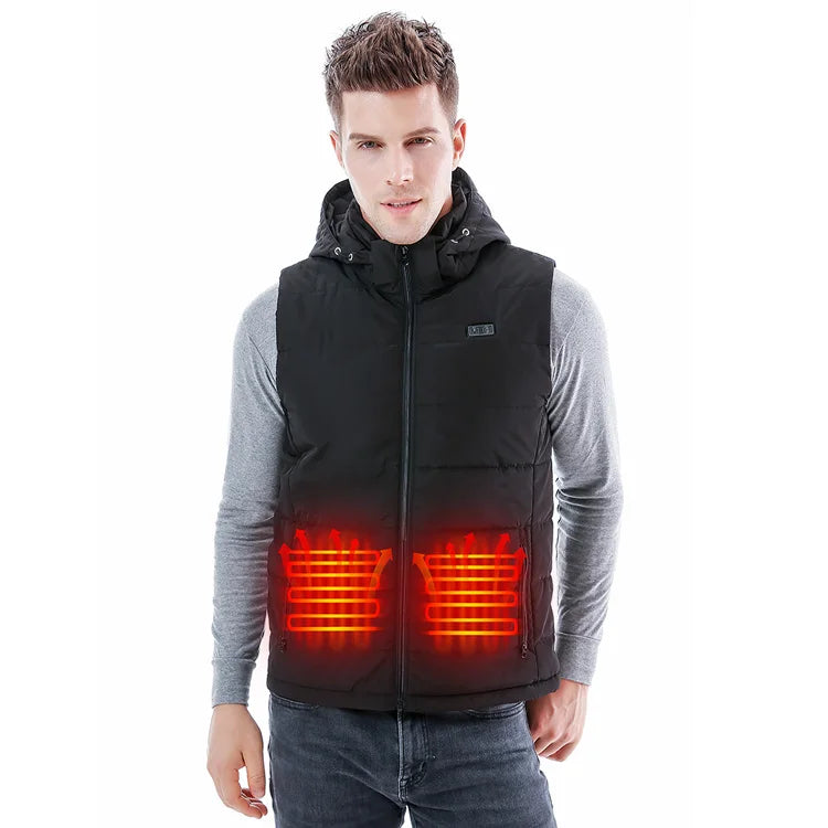 Unisex Savior Casual Style Smart Battery Heated Vest 7.4V Polyester Fabric Windproof Use for Winter Outer Wear Guangdong Flecce
