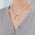 Stainless Steel Gold Plated Heart Pendant Necklace