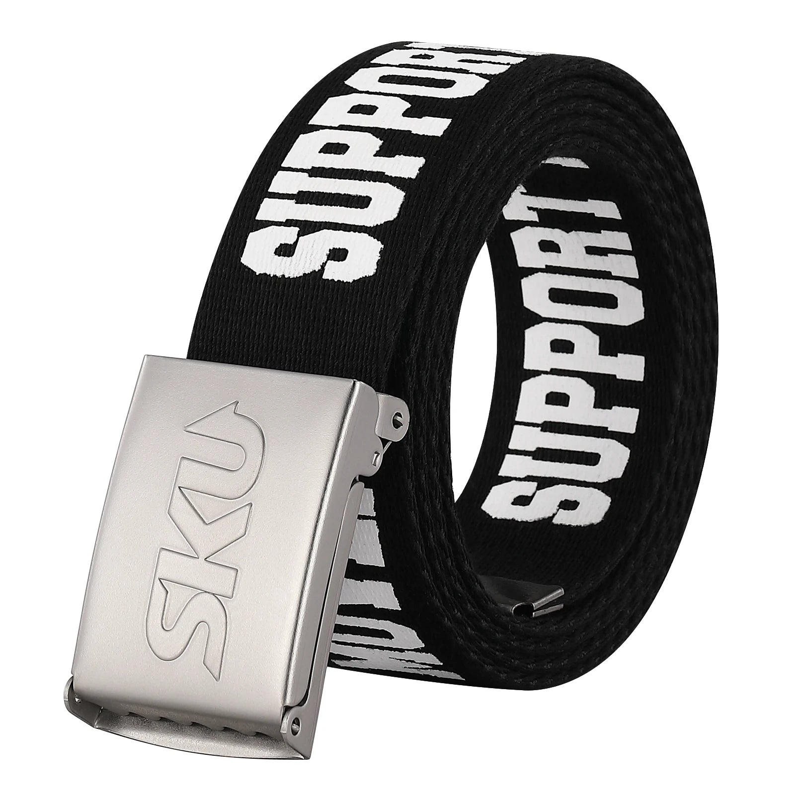 Wholesale Custom Logo Adjustable Canvas Web Belt Letter Pattern Printing Fabric Nylon Canvas Belt Men