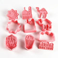 Muslim Ramadan Kitchen Bakeware Islamic Mosque Moon Star Biscuit Mold Fondant Stamper Eid Mubarak Plastic Cookie Cutters