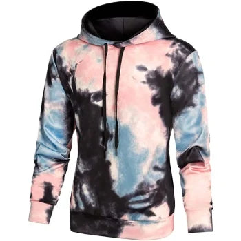 Wholesale Custom Mens Hoodies Pullover Tie Dye Long Sleeve Casual Sweatshirts With Pocket Fitspi