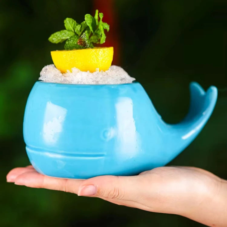 Creative Hawaiian Tiki Mug Ocean Theme Bar Blue Whale Cocktail Cup Ceramic Tiki Cup