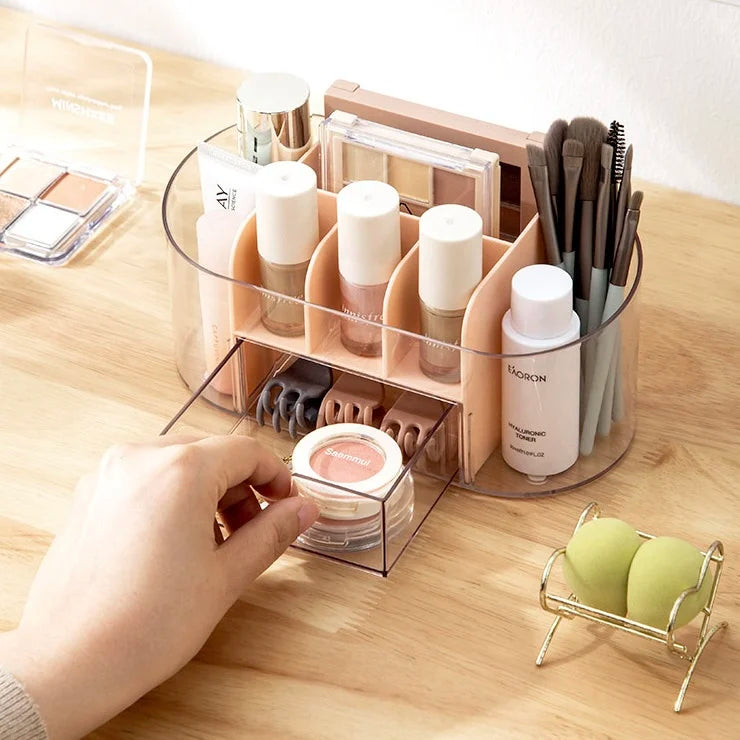 Premium Desktop Organizer Storage Box Transparent Plastic Jewelry Stationery Makeup Storage Drawer-Wholesale