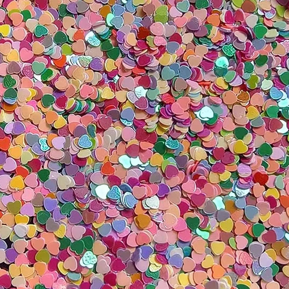500g/bag 3mm Heart Mixed Colors Beautiful Decors Nail Art Sticker Art Fashionable Sequin Patches for DIY Toy Creations