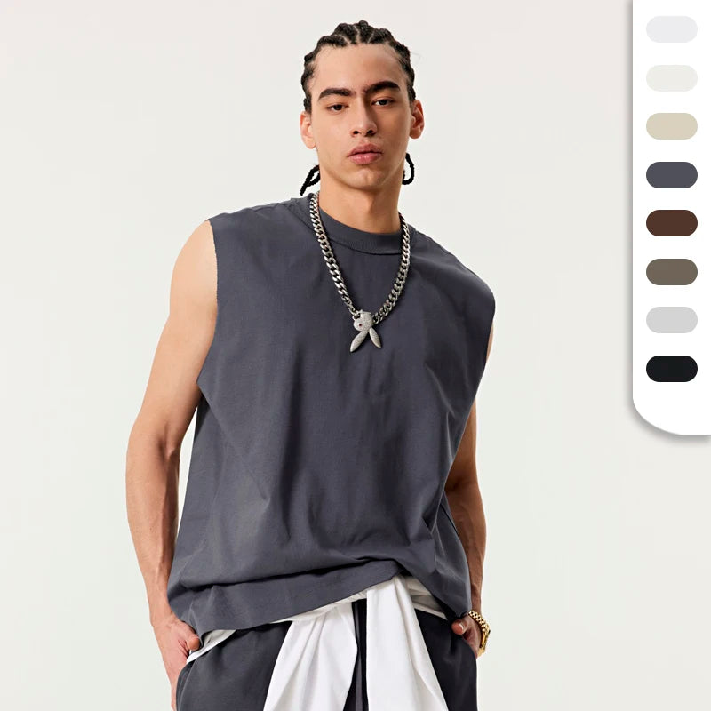 Tank Top Men Streetwear Men's Breathable Activewear Sleeveless T-shirts With Custom Logo Summer Poly-cotton Tank Tops