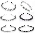 Metal Hair Bands for Men Women's Spring Headbands Unisex Black Wavy Spring Sports Headband for Men's Hair Band Hoop Clips Women