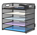 Wholesale Desktop Paper Document File Tray 5 Tier Metal Wire Mesh Office File Organizer With Handle