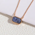Trendy Natural Stone Tiger Eye Pendant Necklace Transparent Quartz Amethyst Hexagonal Gemstone Alloy Main Healing Stone Necklace