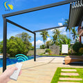 Aluminum Retractable Roof Outdoor Waterproof PVC Pergola Motorized Electric Canopy Folding Patio SunShade Automatic Awning