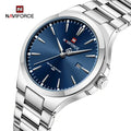 NAVIFORCE 9214 SBE Blue Big Dial Silver Stainless Steel Band Luxury Quartz Men Wrist Watches Casual Watch for Men Date Clock OEM