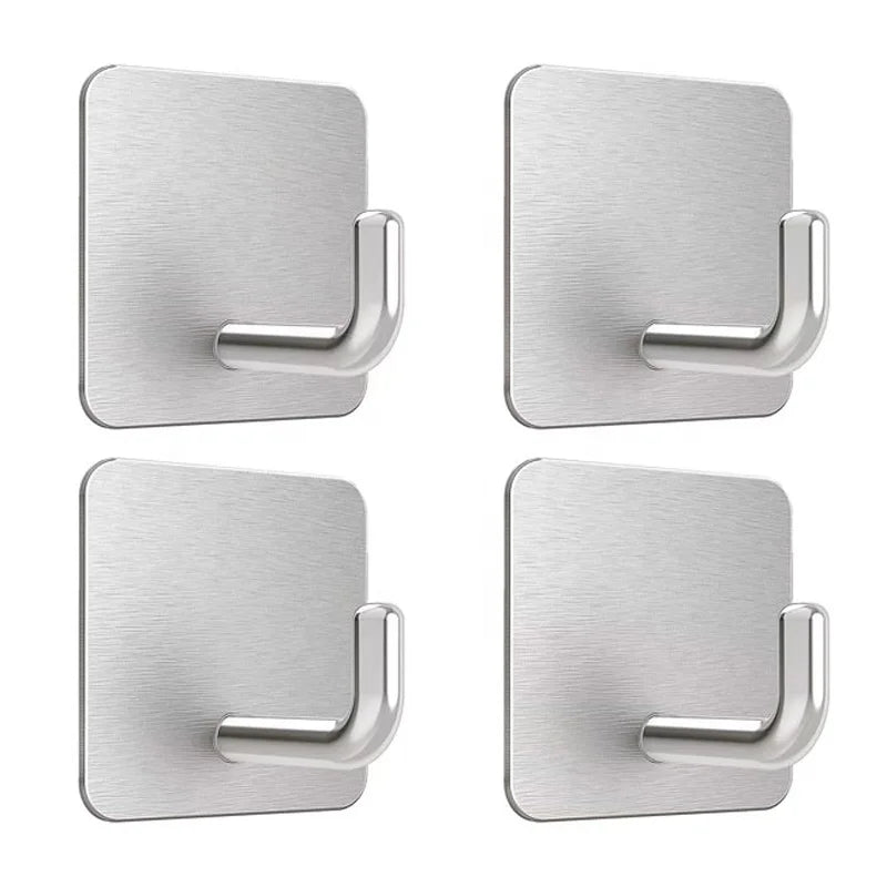 Waterproof Heavy Duty Wall Hooks Stainless Steel Towel Hooks Adhesive Hooks