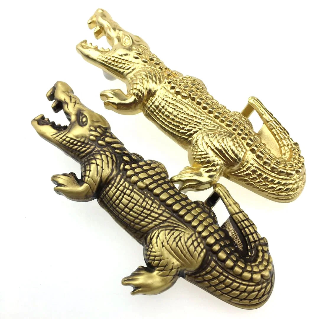 New Arriving Crocodile Design Luxury Solid Brass Belt Buckle 40mm for Men Belt