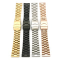 20mm 22mm Solid Stainless Steel Watch Band Men Women Metal Folding Buckle Bracelet Accessories for  Watch Strap
